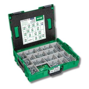 Spax assortimentsbox schroeven torx platkop 16 maten 2446 stuks inclusief spax bitbox, l-box 500000916101