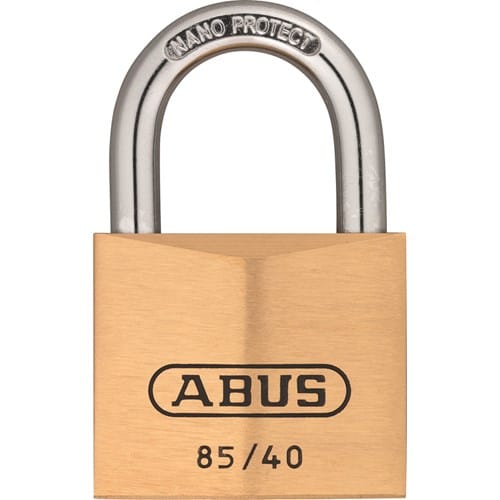 Abus Hangslot 85/40, kast van massief messing met 2 sleutels