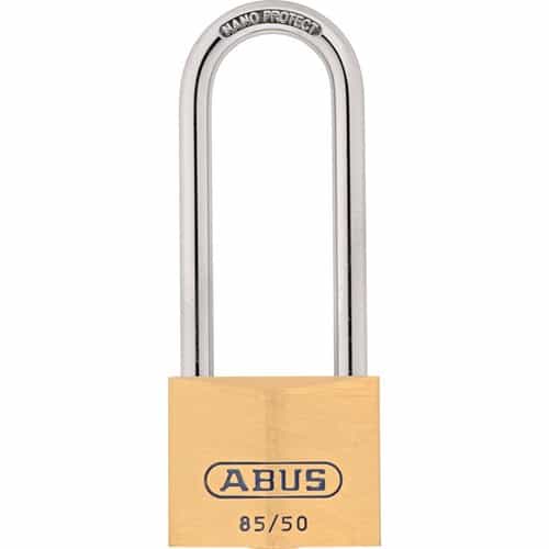Abus Hangslot 85/50HB80 hoge beugel, kast van massief messing met 2 sleutels