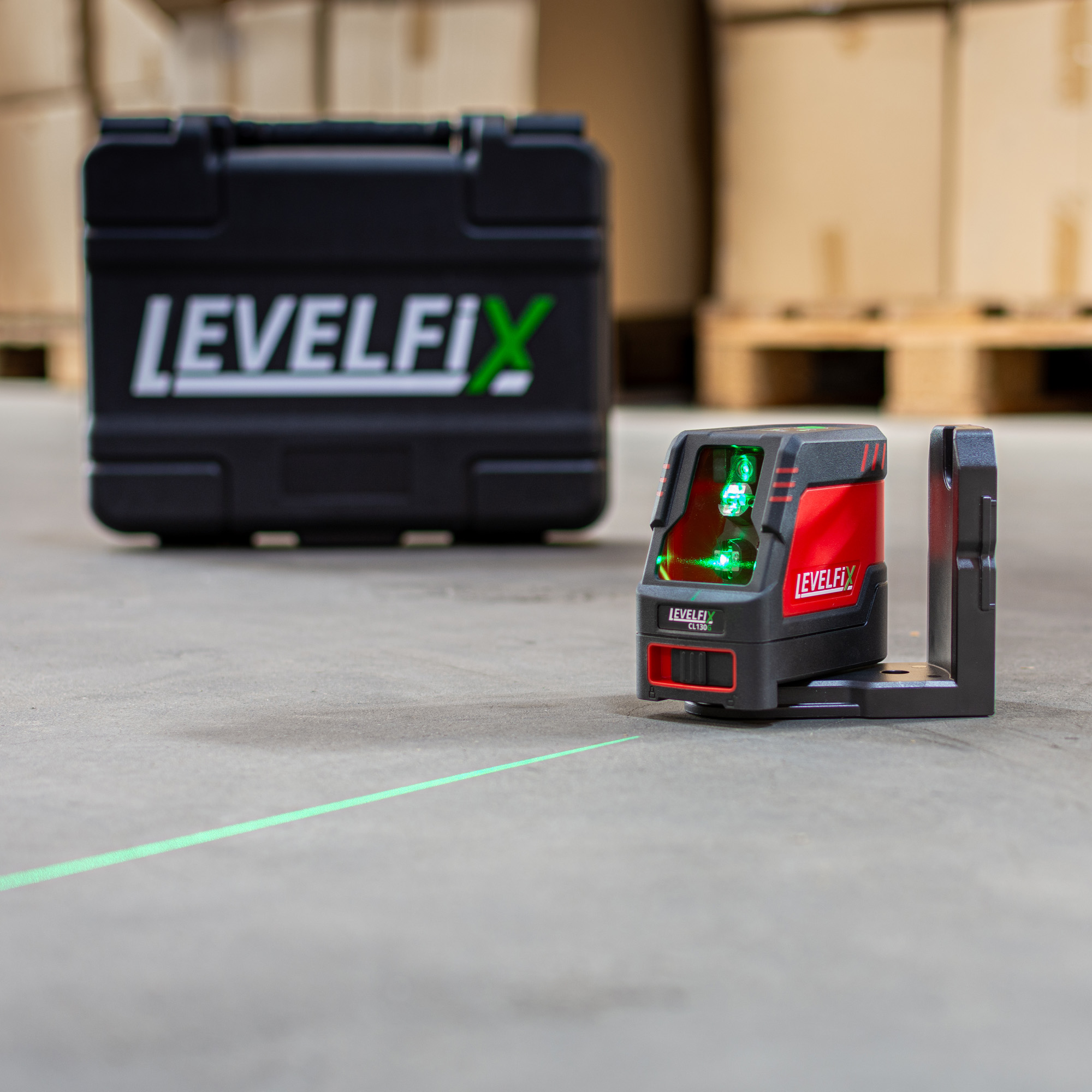 Levelfix Kruislijnlaser met groene lijn horizontaal en verticaal CL130G tot 30 meter zonder ontvanger, 50 meter met ontvanger (optioneel leverbaar) - Afbeelding 6