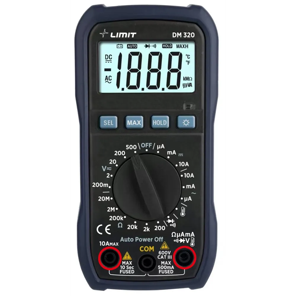Limit DM320 Digitale Multimeter cat III 600v EN6101 - Afbeelding 2