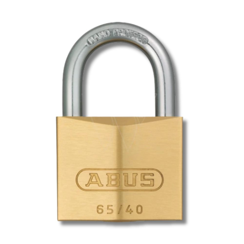 Abus Hangslot 65/40, slotkast van massief messing met 2 sleutels