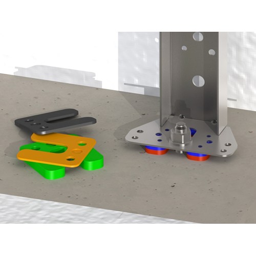 GB kunststof drukplaat 10 mm dik, met sleuf, maximale drukbelasting 6000kg 34750.B048. Zak van 144 stuks - Afbeelding 2