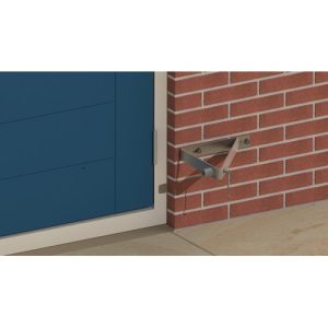Gb deuropvang beugel 90° verzinkt 74464 met buffer en windhaak 275x250x330 mm - Afbeelding 2