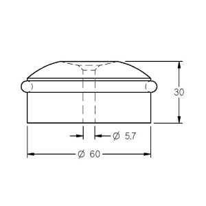 Hermeta Deurstopper Aluminium mat naturel 60mm voor vloermontage. 4760-11E - Afbeelding 2