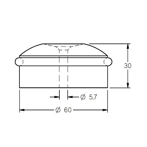 Hermeta Deurstopper Aluminium mat naturel 60mm voor vloermontage. 4760-11E - Afbeelding 2