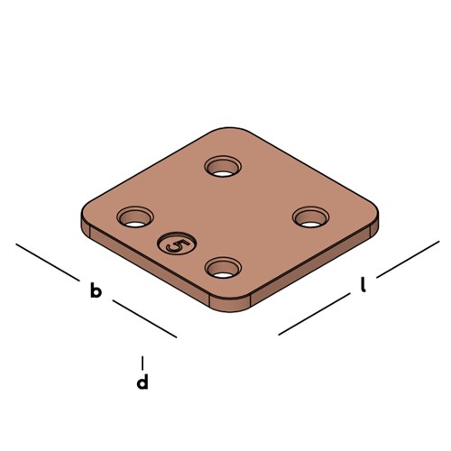 GB kunststof drukplaat 5 mm dik maximale drukbelasting 8000kg 34705.B048. Zak van 192 stuks - Afbeelding 3