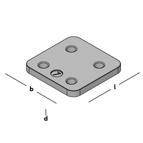 GB kunststof drukplaat 7 mm dik maximale drukbelasting 8000kg 34707.B048. Zak van 192 stuks - Afbeelding 3