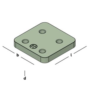 GB kunststof drukplaat 10 mm dik maximale drukbelasting 8000kg 34710.B048. Zak van 144 stuks - Afbeelding 3