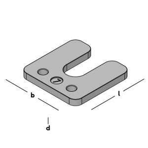 GB kunststof drukplaat 10 mm dik, met sleuf, maximale drukbelasting 6000kg 34750.B048. Zak van 144 stuks - Afbeelding 3