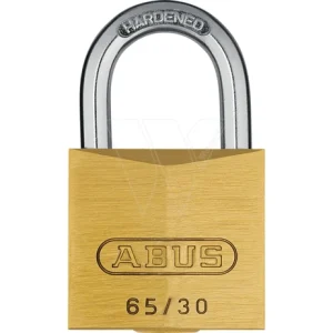 Abus Hangslot 65/30, slotkast van massief messing met 2 sleutels