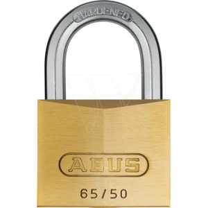 Abus Hangslot 65/50, slotkast van massief messing met 2 sleutels