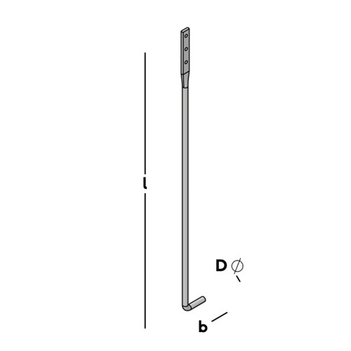 GB Opwaai anker 800 mm verzinkt 13415 - Afbeelding 3