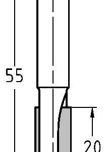 Trasco Groeffrees ø 9x20 mm, TL=55 mm, S=8 mm Hardmetaal 24243-5-09023 - Afbeelding 2