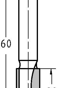 Trasco Groeffrees ø 10x20 mm, TL=60 mm, S=8 mm Hardmetaal 24243-5-10020 - Afbeelding 2