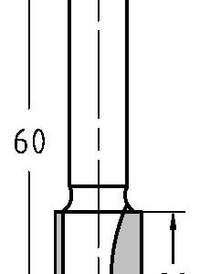 Trasco Groeffrees ø 12x20 mm, TL=60 mm, S=8 mm Hardmetaal 24243-5-12020 - Afbeelding 2