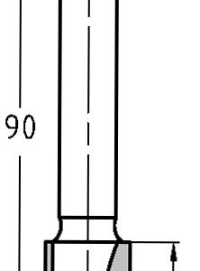 Trasco Groeffrees ø 12x30 mm, TL=90 mm, S=8 mm Hardmetaal 24243-5-12030 - Afbeelding 2