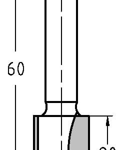 Trasco Groeffrees ø 14x20 mm, TL=60 mm, S=8 mm Hardmetaal 24243-5-14020 - Afbeelding 2