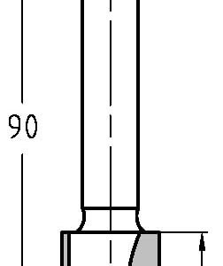 Trasco Groeffrees ø 14x30 mm, TL=90 mm, S=8 mm Hardmetaal 24243-5-14030 - Afbeelding 2