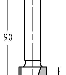 Trasco Groeffrees ø 15x30 mm, TL=90 mm, S=8 mm Hardmetaal 24243-5-15030 - Afbeelding 2