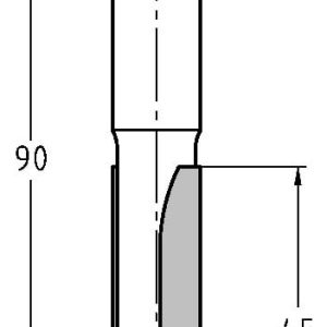 Trasco Groeffrees ø 12x45 mm, TL=90 mm, S=12 mm Hardmetaal 24246-5-12045 - Afbeelding 2