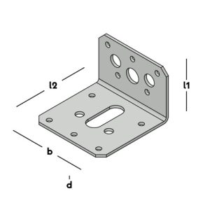 GB Hoekanker zonder ril verzinkt 40x60mm 60mm breed 072301 - Afbeelding 2