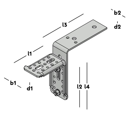 GB Kozijnstelhoek type XL125 verzinkt 0724809 - Afbeelding 2