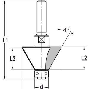 Trasco Fasefrees 15° met lager, L3=19 mm, TL=70 mm, S=8 mm, Hardmetaal 24563-5-22015 - Afbeelding 2