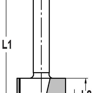Trasco Getrapte Frees Ø 24,3 x 15,3 mm, TL=70 mm, S=8 mm, Hardmetaal 25543-5-24315 - Afbeelding 2