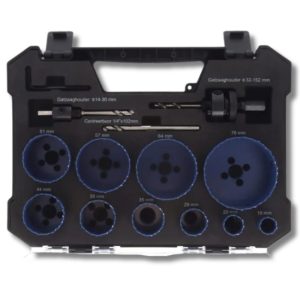 Ivana Gatenzagen set 14 delig HSS Bimetaal 19/22/29/35/38/44/51/57/64/76 mm 57297 in kunststof koffer