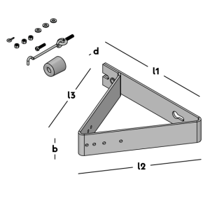 Gb Deuropvang beugel verzinkt 744635 met buffer en windhaak 275x250x220 mm - Afbeelding 3