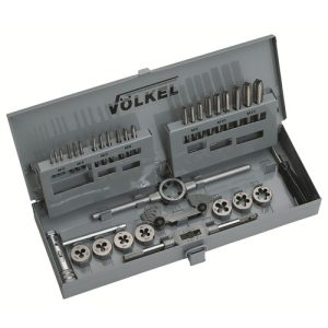 Volkel complete metrische hand tappenset met snijmoeren M3-M12 49501