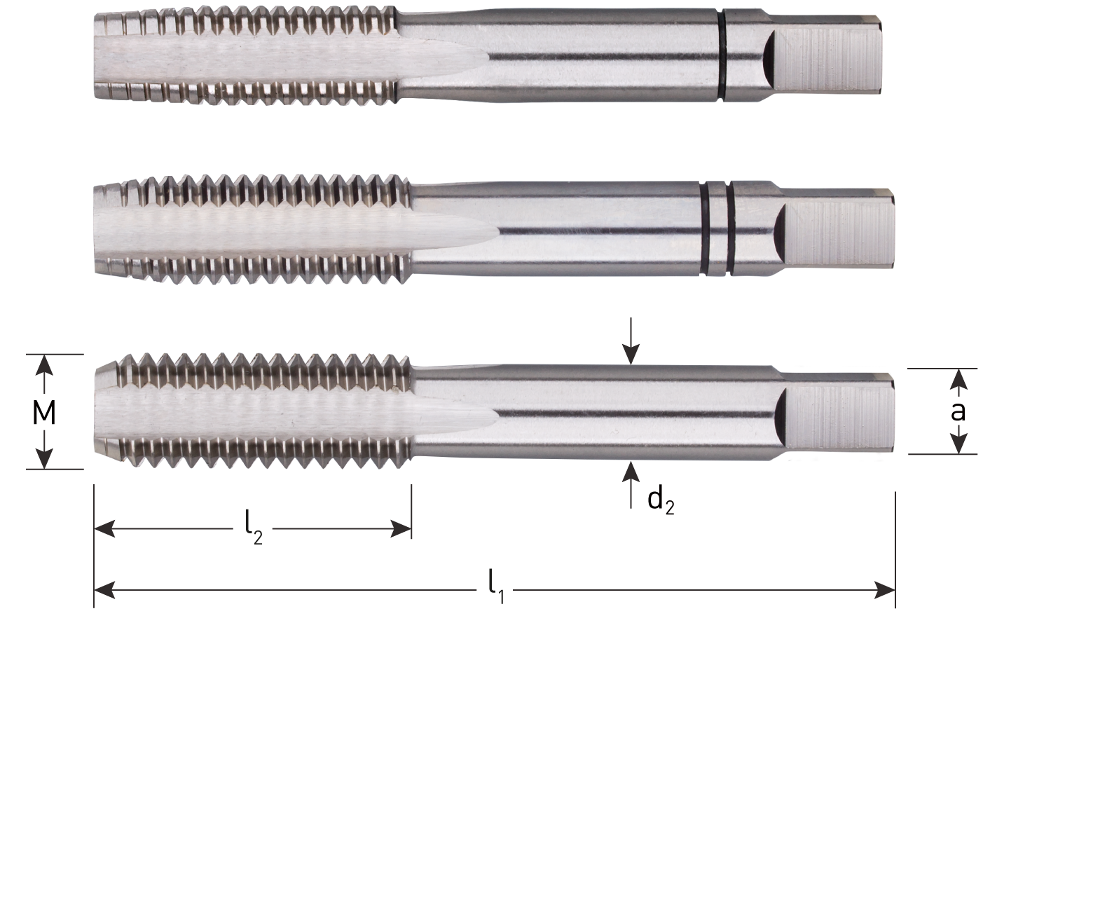 Rotec Hand Tappenset metrisch M10 DIN352 set van 3 stuks 300.1000 - Afbeelding 2
