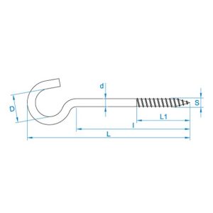Schroefhaak Gegalvaniseerd 80 mm per stuk te bestellen - Afbeelding 2