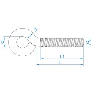 Schroefoog Gegalvaniseerd met Metrische draad M5x40x8 per stuk te bestellen - Afbeelding 2