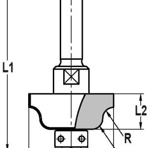 Trasco Lijstfrees R=4,0 mm met lager, L2=13 mm, S=8 mm Hardmetaal 24643-5-31040 - Afbeelding 2