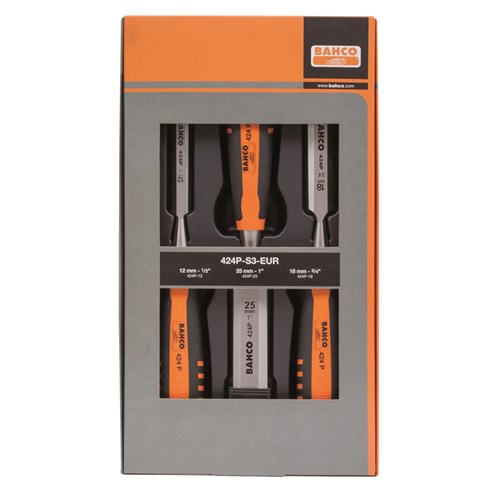 Bahco Houtbeitel set 3-delig 12, 18, 25 mm 424P-S3-EUR - Afbeelding 2