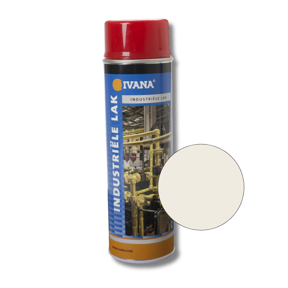 Ivana spuitbus lak creme wit ral 9001 Glanzend 500 ml industrie kwaliteit IVA001139