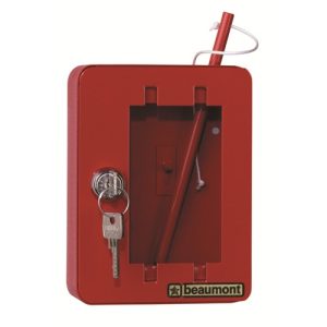 Beaumont Noodsleutelkastje Rood met hamertje NK1