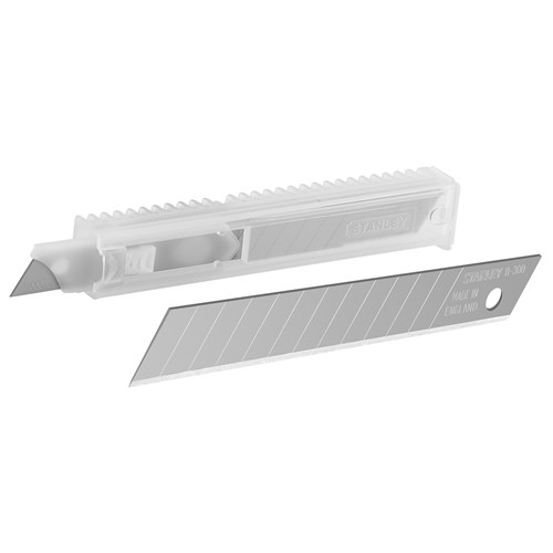 Stanley Afbreekmesjes breedte 9 mm, 10 stuks in dispencer, 12 afbreek segmenten 0-11-300