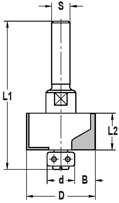 Trasco Sponningfrees met geleidelager B=9.5 mm, d=12 mm, D=31mm, S=8 mm Hardmetaal 24533-5-31012 - Afbeelding 2
