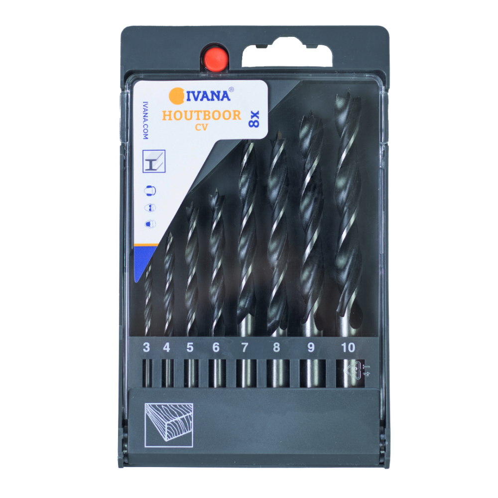 Ivana Houtspiraal borenset 3,4,5,6,8,9 en 10 mm in kunststof cassette 8 delig 55934